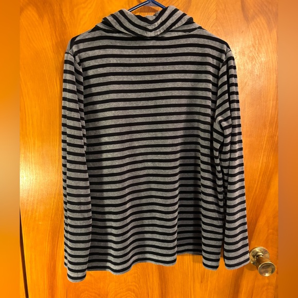 Talbots Black and Gray Striped Turtleneck Sweater - Picture 4 of 4